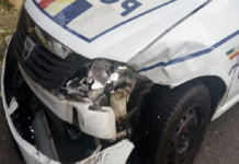Șofer reținut după ce-a lovit autospeciala de poliție și și-a continuat drumul