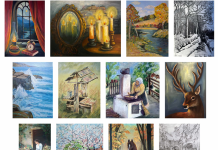 Expoziția de pictură a profesorului Macavei, la Biblioteca Județeană