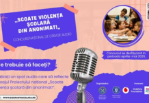 ”SCOATE VIOLENȚA ȘCOLARĂ DIN ANONIMAT” – concurs pentru elevii de gimnaziu