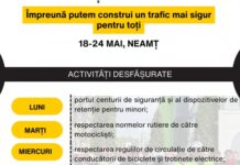 Activități dedicate Săptămânii Naționale a Siguranței Rutiere, în județul Neamț