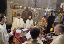 Sărbătoarea Sf. Gheorghe Pelerinul la biserica ce i-a fost lăcaș de închinare timp de 20 de ani, iar chilie -Turnul clopotniță.